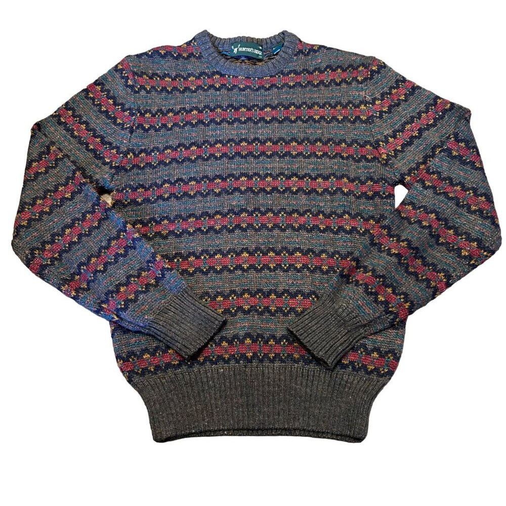 Vintage Hunter’s Ridge Novelty Print Grandpa Sweater M